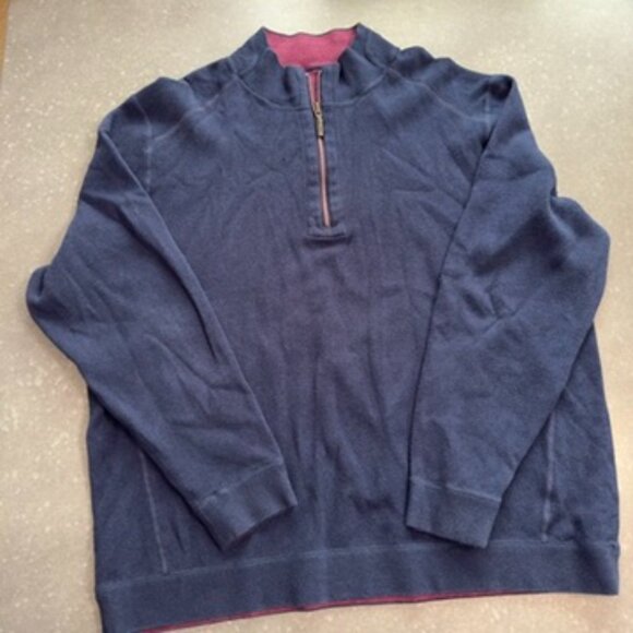 Tommy Bahama Reversible 1/4 Zip Pullover - Picture 2 of 12